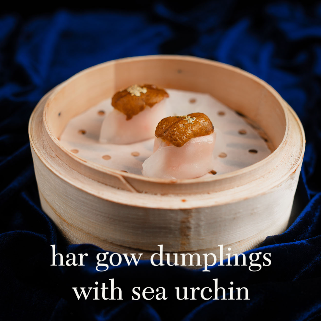 har gow dumpling w sea urchin